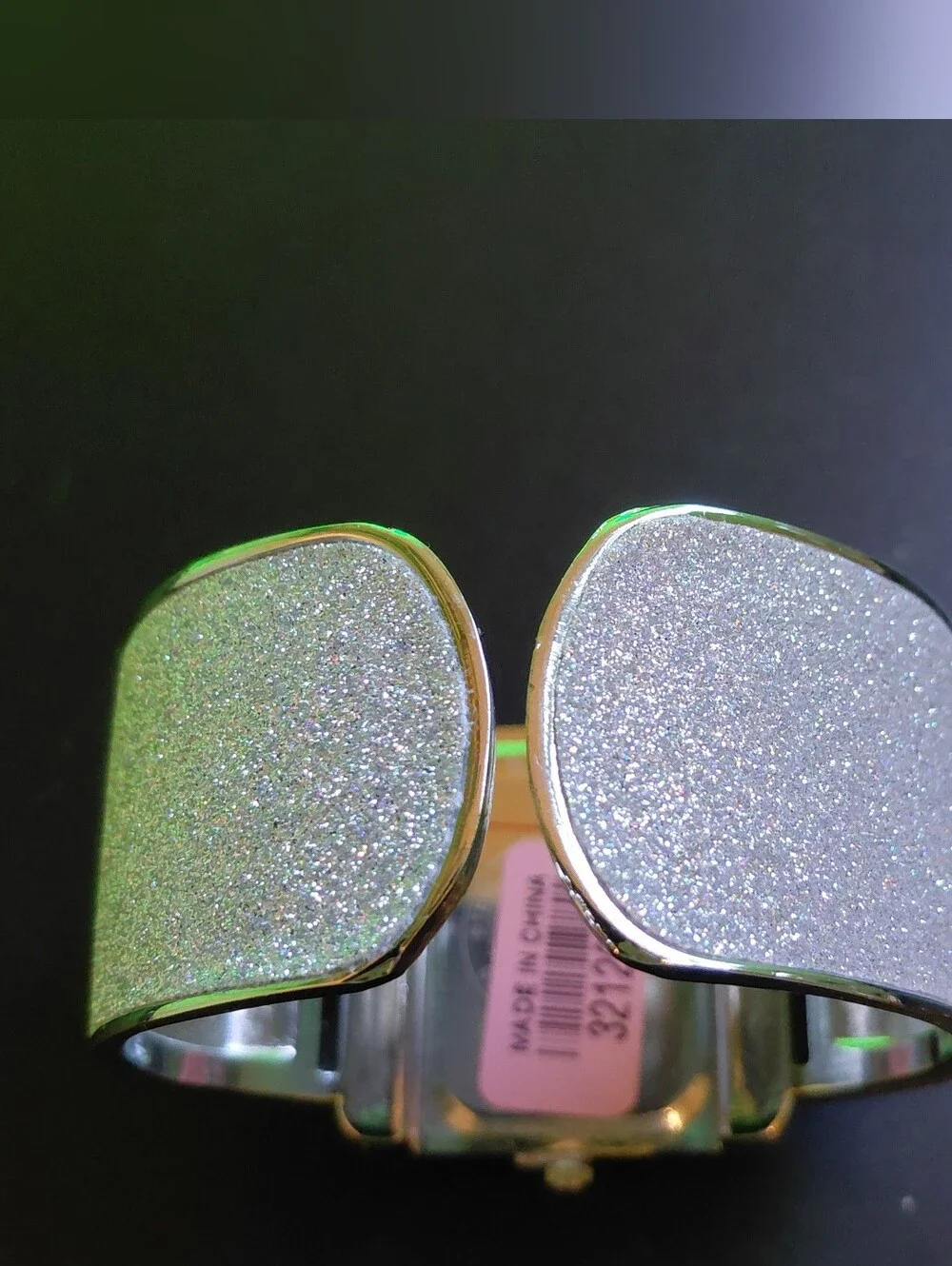 Strada Micro Silver Glitter Watch And Bracelet Set. New. Battery Works